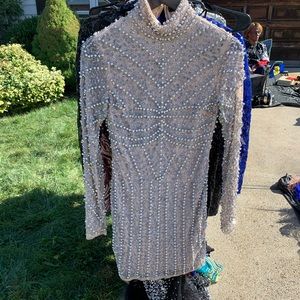 Beaded White Sparkly Dress